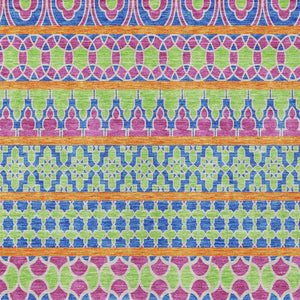 Homeroots 3' Artichoke Green Quatrefoil Washable Area Rug – Elegant Indoor Outdoor Design For Any Space 5' X 8' Polyester 583205