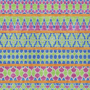 Homeroots 3' Artichoke Green Quatrefoil Washable Area Rug – Elegant Indoor Outdoor Design For Any Space 8' X 10' Polyester 583207