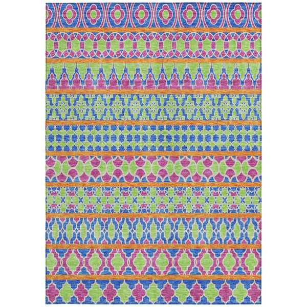 Homeroots 3' Artichoke Green Quatrefoil Washable Area Rug – Elegant Indoor Outdoor Design For Any Space 9' X 12' Polyester 583208