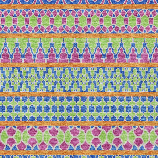 Homeroots 3' Artichoke Green Quatrefoil Washable Area Rug – Elegant Indoor Outdoor Design For Any Space 10' X 14' Polyester 583209