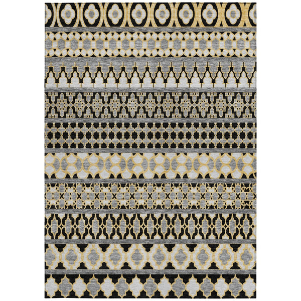 Homeroots 3' Artichoke Green Quatrefoil Washable Area Rug – Elegant Indoor Outdoor Design For Any Space 8' X 10' Polyester 583213