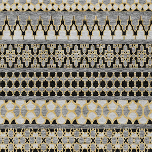 Homeroots 3' Artichoke Green Quatrefoil Washable Area Rug – Elegant Indoor Outdoor Design For Any Space 9' X 12' Polyester 583214