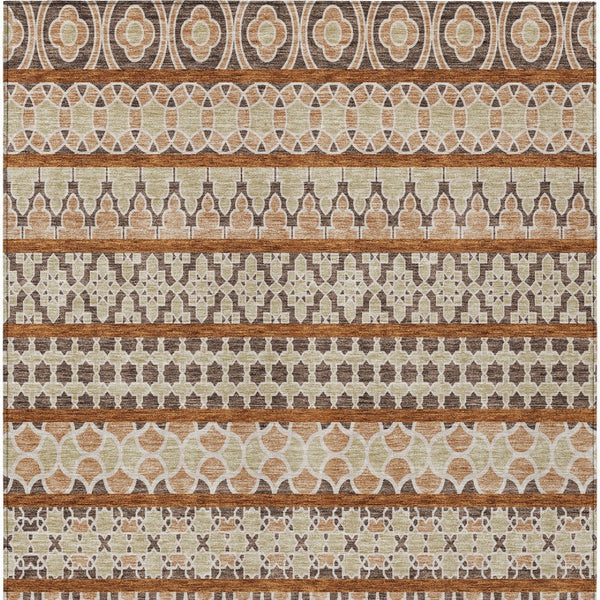 Homeroots 3' Artichoke Green Quatrefoil Washable Area Rug – Elegant Indoor Outdoor Design For Any Space 3' X 5' Polyester 583216