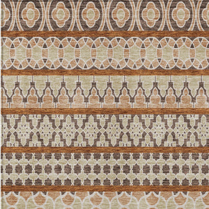 Homeroots 3' Artichoke Green Quatrefoil Washable Area Rug – Elegant Indoor Outdoor Design For Any Space 5' X 8' Polyester 583217