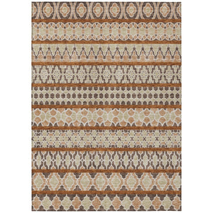 HomeRoots 9' Chocolate Taupe Quatrefoil Area Rug - Stylish, Durable, Washable for Indoor and Outdoor Use 9' X 12' 583220