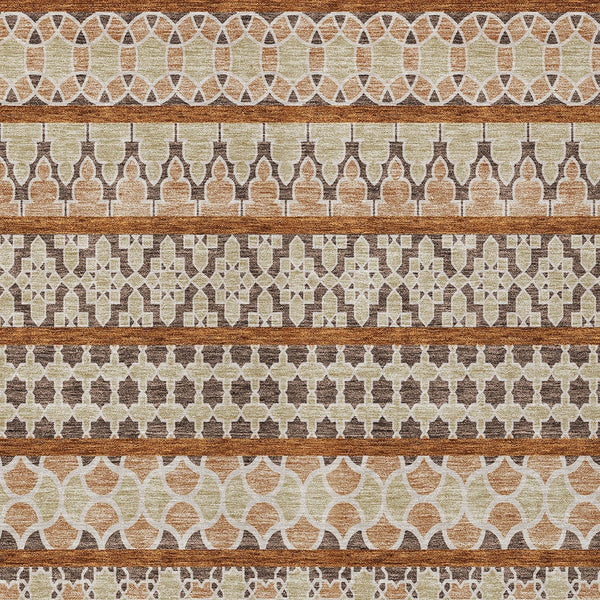 Homeroots 3' Artichoke Green Quatrefoil Washable Area Rug – Elegant Indoor Outdoor Design For Any Space 9' X 12' Polyester 583220