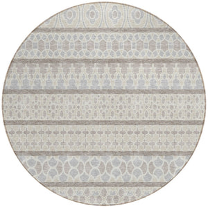 Homeroots 3' Artichoke Green Quatrefoil Washable Area Rug – Elegant Indoor Outdoor Design For Any Space 8' Round Polyester 583230