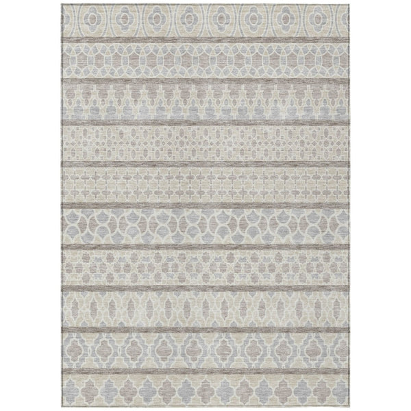 HomeRoots 9' Elegant Ivory Beige Taupe Quatrefoil Indoor Outdoor Area Rug - Durable, Washable & Stylish Solution 9' X 12' 583232