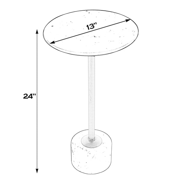 Butler Specialty Graham Round Marble And Iron Side Table - Elegant Design For Stylish Living Spaces And Home Decor Black And White Marble,Iron,Mdf 5832389-butler