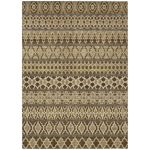 HomeRoots 9' Brown and Taupe Quatrefoil Indoor/Outdoor Area Rug - Durable, Washable, and Versatile Design 9' X 12' 583238