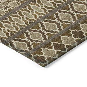 Homeroots 3' Artichoke Green Quatrefoil Washable Area Rug – Elegant Indoor Outdoor Design For Any Space 9' X 12' Polyester 583238