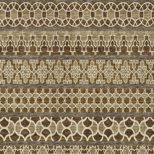 Homeroots 3' Artichoke Green Quatrefoil Washable Area Rug – Elegant Indoor Outdoor Design For Any Space 9' X 12' Polyester 583238