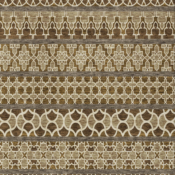 Homeroots 3' Artichoke Green Quatrefoil Washable Area Rug – Elegant Indoor Outdoor Design For Any Space 10' X 14' Polyester 583239