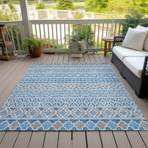 Homeroots 3' Artichoke Green Quatrefoil Washable Area Rug – Elegant Indoor Outdoor Design For Any Space 8' X 10' Polyester 583243