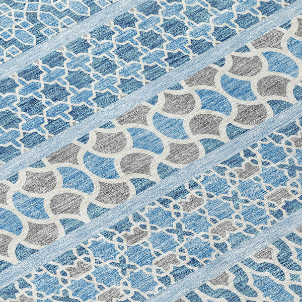 Homeroots 3' Artichoke Green Quatrefoil Washable Area Rug – Elegant Indoor Outdoor Design For Any Space 9' X 12' Polyester 583244