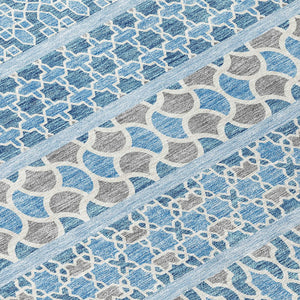 Homeroots 3' Artichoke Green Quatrefoil Washable Area Rug – Elegant Indoor Outdoor Design For Any Space 10' X 14' Polyester 583245