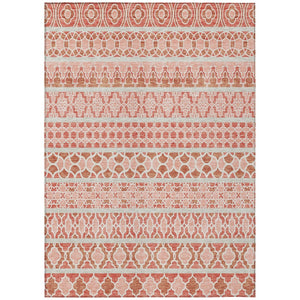 HomeRoots 9' Salmon Beige and Copper Quatrefoil Area Rug - Stylish, Durable, Washable for Indoor and Outdoor Use 9' X 12' 583250