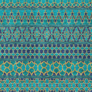 Homeroots 3' Artichoke Green Quatrefoil Washable Area Rug – Elegant Indoor Outdoor Design For Any Space 5' X 8' Polyester 583253