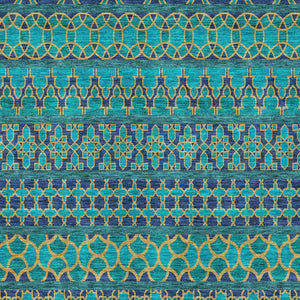 Homeroots 3' Artichoke Green Quatrefoil Washable Area Rug – Elegant Indoor Outdoor Design For Any Space 9' X 12' Polyester 583256