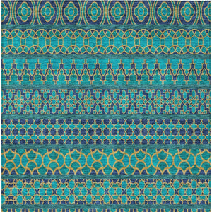 Homeroots 3' Artichoke Green Quatrefoil Washable Area Rug – Elegant Indoor Outdoor Design For Any Space 10' X 14' Polyester 583257