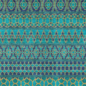 Homeroots 3' Artichoke Green Quatrefoil Washable Area Rug – Elegant Indoor Outdoor Design For Any Space 10' X 14' Polyester 583257