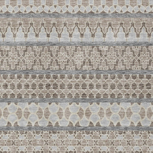 Homeroots 3' Artichoke Green Quatrefoil Washable Area Rug – Elegant Indoor Outdoor Design For Any Space 5' X 8' Polyester 583259