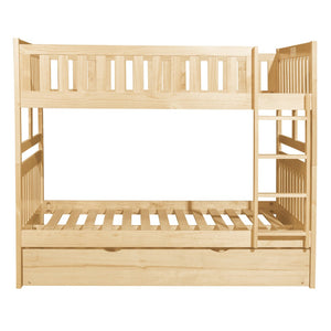 English Elm Bunk Bed Twin Over Full Solid Pine Frame with Guard Rails for Youth Bedroom B011S02416