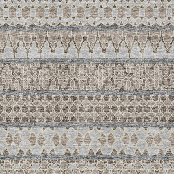 Homeroots 3' Artichoke Green Quatrefoil Washable Area Rug – Elegant Indoor Outdoor Design For Any Space 9' X 12' Polyester 583262