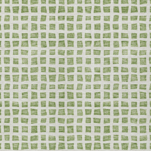 Homeroots 3' Artichoke Green And Ivory Geometric Washable Area Rug For Indoor And Outdoor Spaces, Durable Design 8' X 10' Polyester 583267