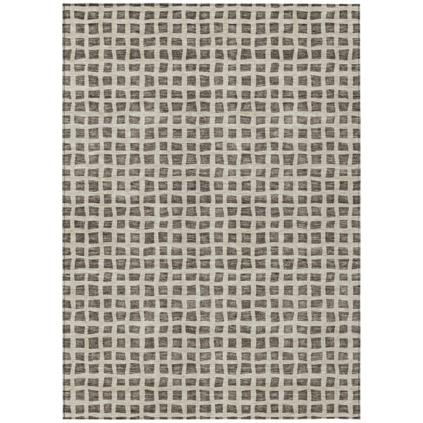 HomeRoots 9' Geometric Brown Taupe and Ivory Area Rug – Durable, Washable, Stylish for Indoor and Outdoor Use 9' X 12' 583274