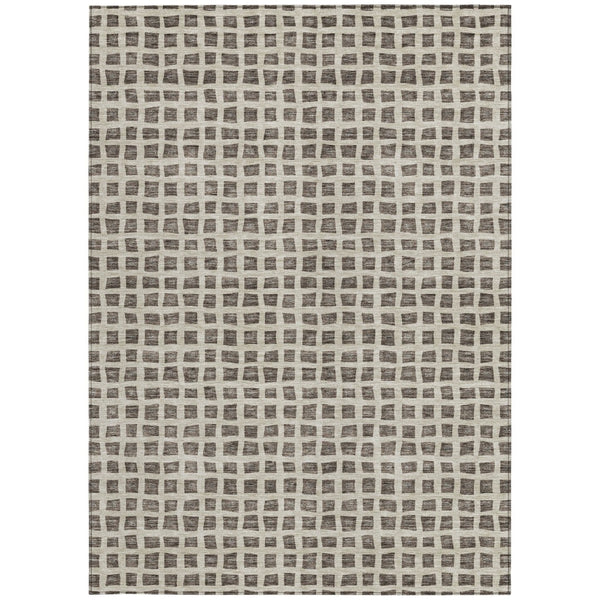 Homeroots 3' Artichoke Green And Ivory Geometric Washable Area Rug For Indoor And Outdoor Spaces, Durable Design 9' X 12' Polyester 583274