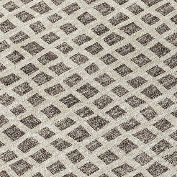 Homeroots 3' Artichoke Green And Ivory Geometric Washable Area Rug For Indoor And Outdoor Spaces, Durable Design 9' X 12' Polyester 583274