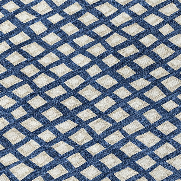 Homeroots 3' Artichoke Green And Ivory Geometric Washable Area Rug For Indoor And Outdoor Spaces, Durable Design 5' X 8' Polyester 583277