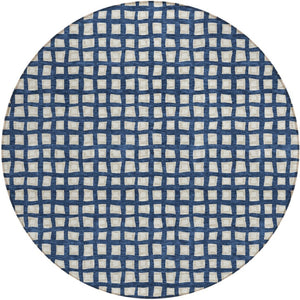 Homeroots 3' Artichoke Green And Ivory Geometric Washable Area Rug For Indoor And Outdoor Spaces, Durable Design 8' Round Polyester 583278