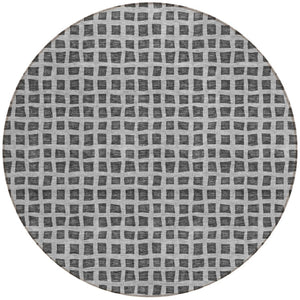 Homeroots 3' Artichoke Green And Ivory Geometric Washable Area Rug For Indoor And Outdoor Spaces, Durable Design 8' Round Polyester 583290