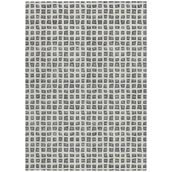 Homeroots 3' Artichoke Green And Ivory Geometric Washable Area Rug For Indoor And Outdoor Spaces, Durable Design 9' X 12' Polyester 583298