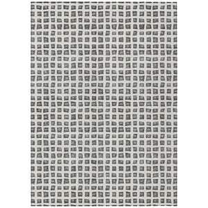HomeRoots 5' Modern Geometric Gray Charcoal and Silver Area Rug – Washable, Durable, Indoor-Outdoor Design 10' X 14' 583299