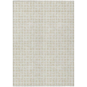 HomeRoots 9' Stylish Ivory and Beige Geometric Area Rug for Indoor and Outdoor Use, Durable and Easy Care 9' X 12' 583304
