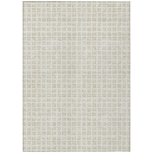 Homeroots 3' Artichoke Green And Ivory Geometric Washable Area Rug For Indoor And Outdoor Spaces, Durable Design 10' X 14' Polyester 583305
