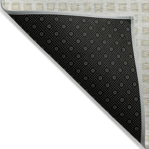 HomeRoots 5' Stylish Ivory and Beige Geometric Area Rug - Washable, Durable for Indoor and Outdoor Spaces 10' X 14' 583305