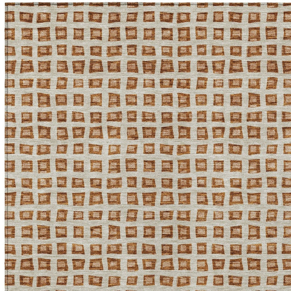 Homeroots 3' Artichoke Green And Ivory Geometric Washable Area Rug For Indoor And Outdoor Spaces, Durable Design 8' X 10' Polyester 583315