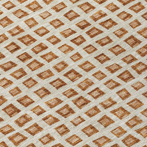 Homeroots 3' Artichoke Green And Ivory Geometric Washable Area Rug For Indoor And Outdoor Spaces, Durable Design 8' X 10' Polyester 583315