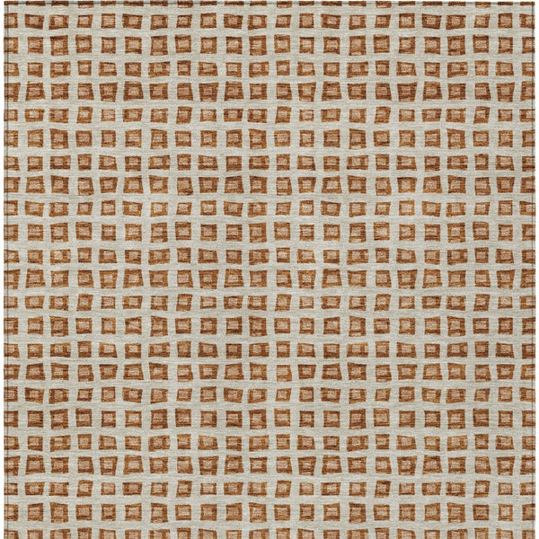 Homeroots 3' Artichoke Green And Ivory Geometric Washable Area Rug For Indoor And Outdoor Spaces, Durable Design 9' X 12' Polyester 583316