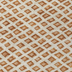 Homeroots 3' Artichoke Green And Ivory Geometric Washable Area Rug For Indoor And Outdoor Spaces, Durable Design 9' X 12' Polyester 583316