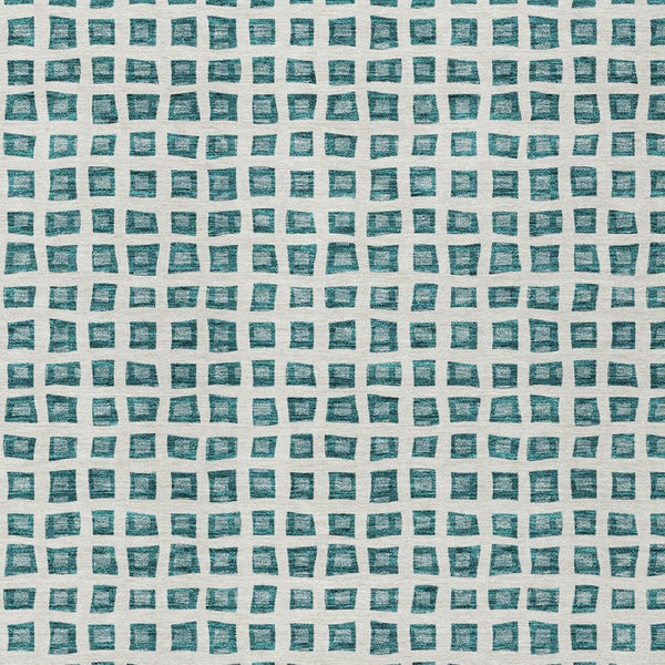 Homeroots 3' Artichoke Green And Ivory Geometric Washable Area Rug For Indoor And Outdoor Spaces, Durable Design 9' X 12' Polyester 583322