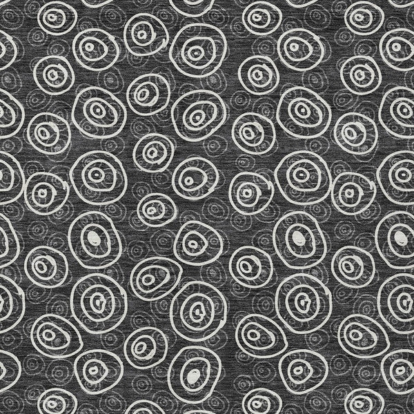 Homeroots 3' Stylish Black Gray And Ivory Geometric Washable Indoor Outdoor Area Rug For Any Space 5' X 8' Polyester 583325