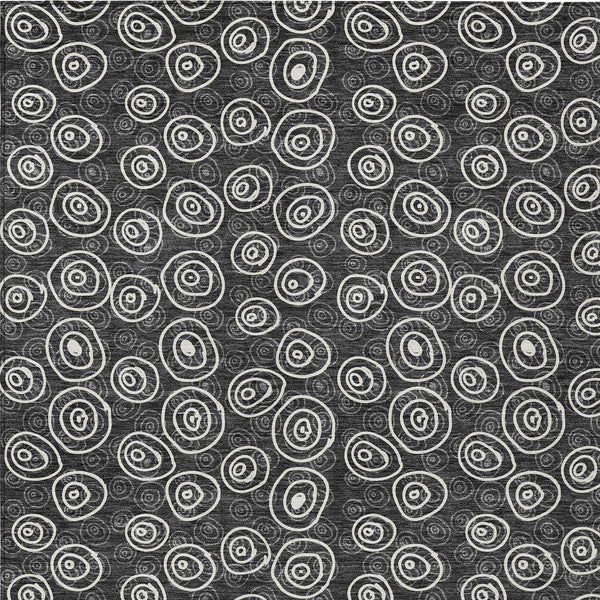 Homeroots 3' Stylish Black Gray And Ivory Geometric Washable Indoor Outdoor Area Rug For Any Space 9' X 12' Polyester 583328
