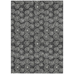 Homeroots 3' Stylish Black Gray And Ivory Geometric Washable Indoor Outdoor Area Rug For Any Space 10' X 14' Polyester 583329