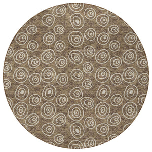 Homeroots 3' Stylish Black Gray And Ivory Geometric Washable Indoor Outdoor Area Rug For Any Space 8' Round Polyester 583332