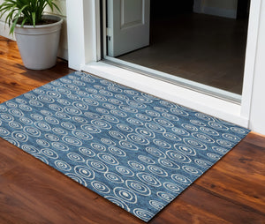 Homeroots 3' Stylish Black Gray And Ivory Geometric Washable Indoor Outdoor Area Rug For Any Space 3' X 5' Polyester 583336